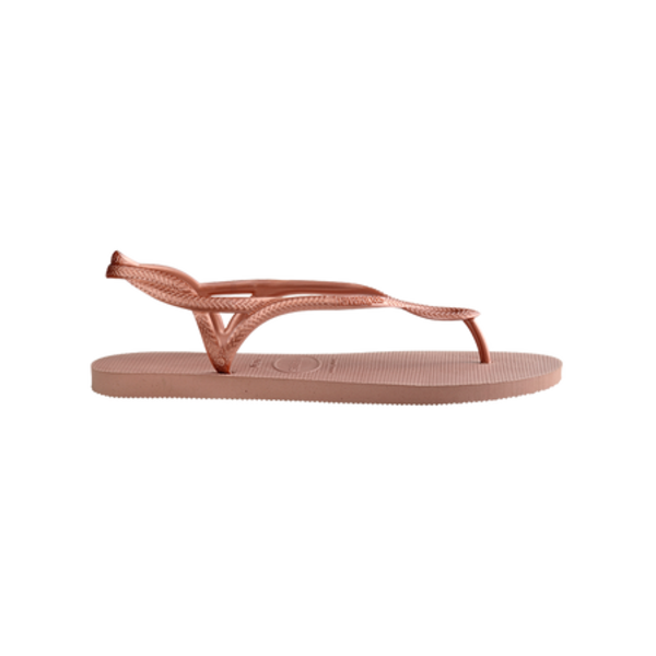 哈瓦仕 HAVAIANAS LUNA 香檳粉 橄欖綠 焦糖金 巴西 防水 交叉 細帶 夾腳 拖鞋 涼鞋【4129697】