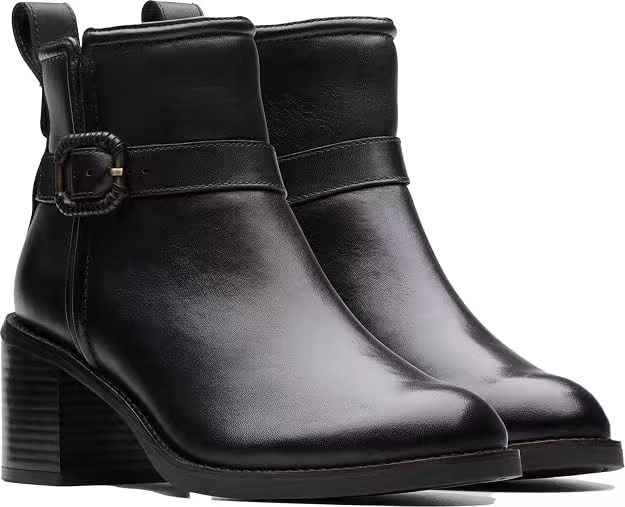 【預購】CLARKS H061754  Chamberly Trim 真皮舒適短靴 (黑色)