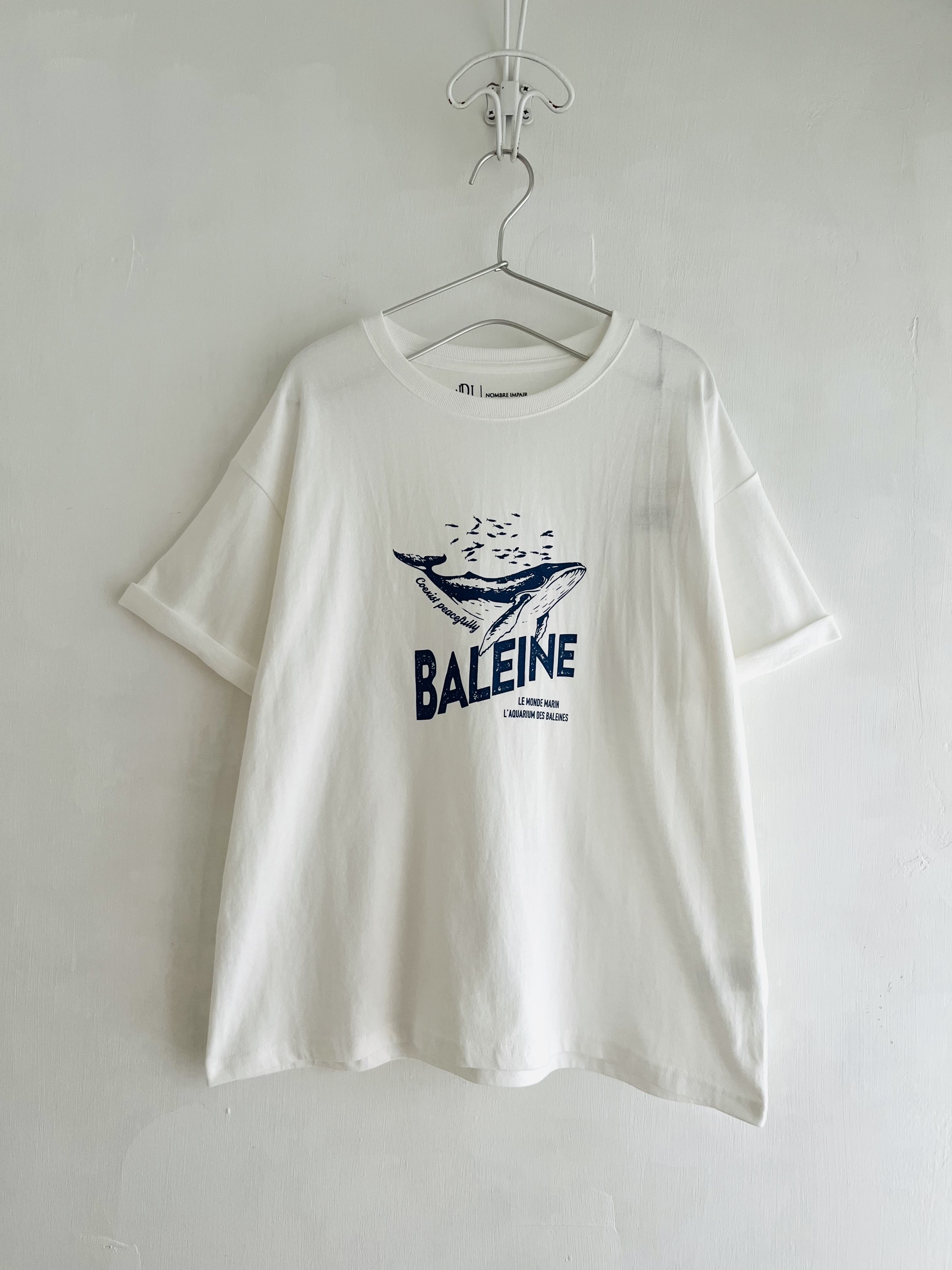 NOMBRE IMPAIR白色圓領tee