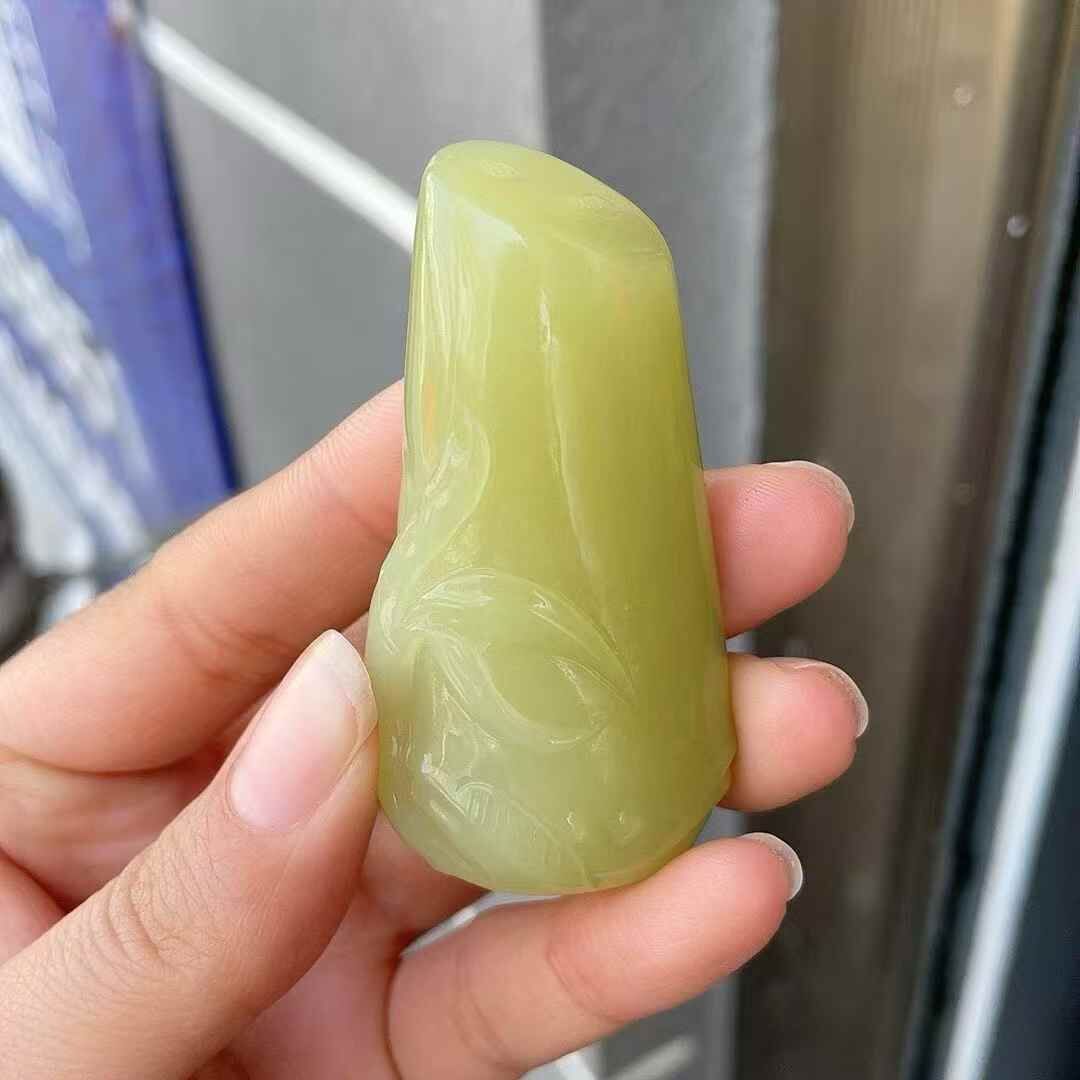 和田玉竹節掛件,天然和田玉軟玉