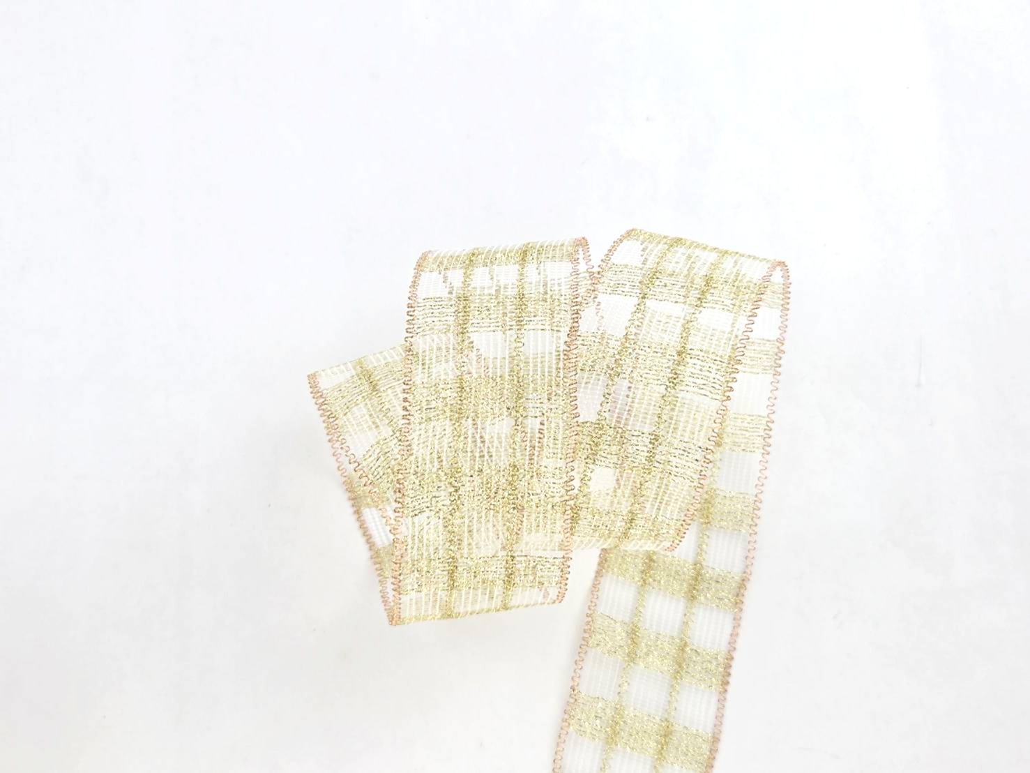 玫瑰金邊 鍍金網格針織帶/鐵絲_25碼大捲_絕版Outlet