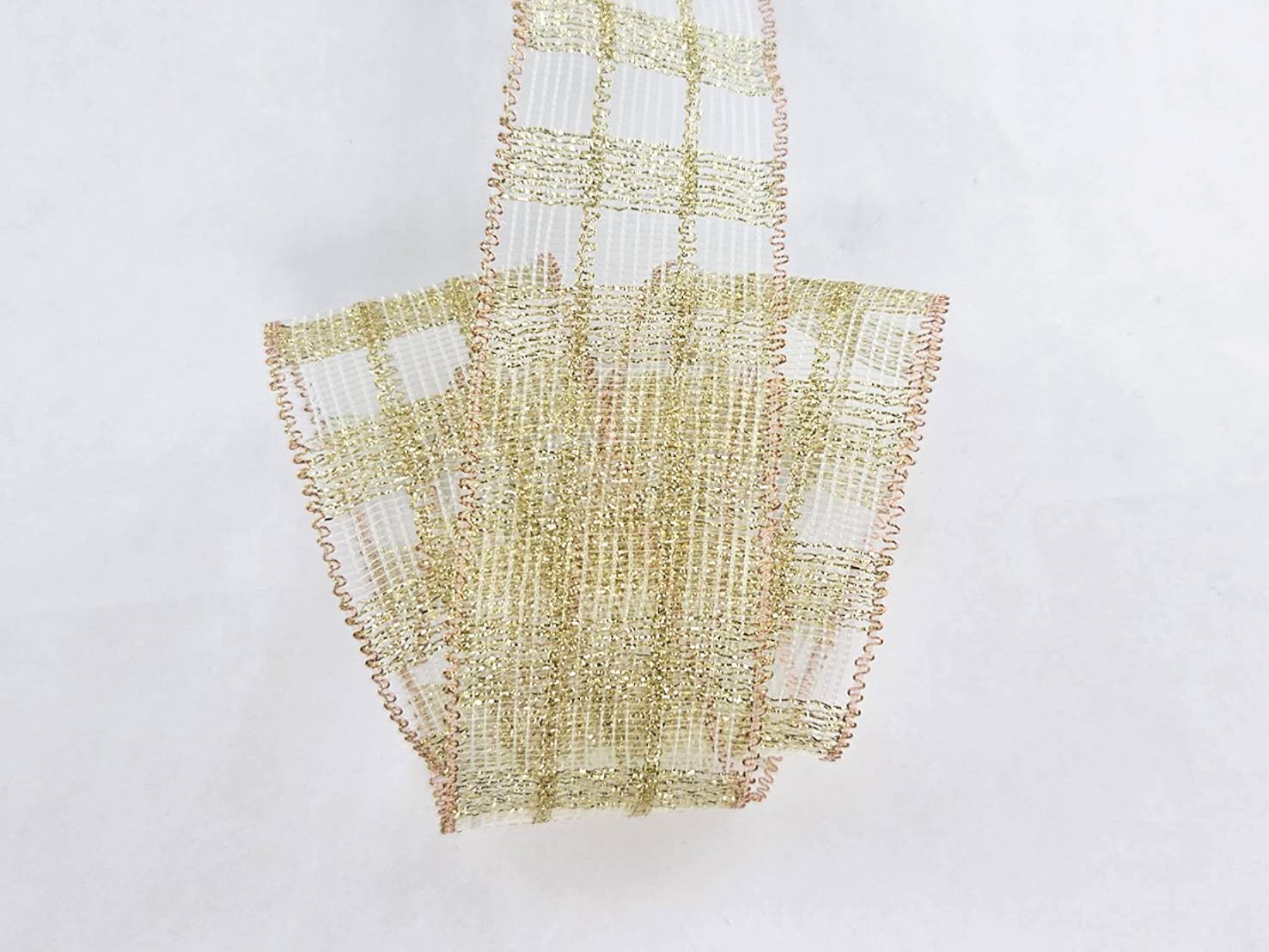 玫瑰金邊 鍍金網格針織帶/鐵絲_25碼大捲_絕版Outlet