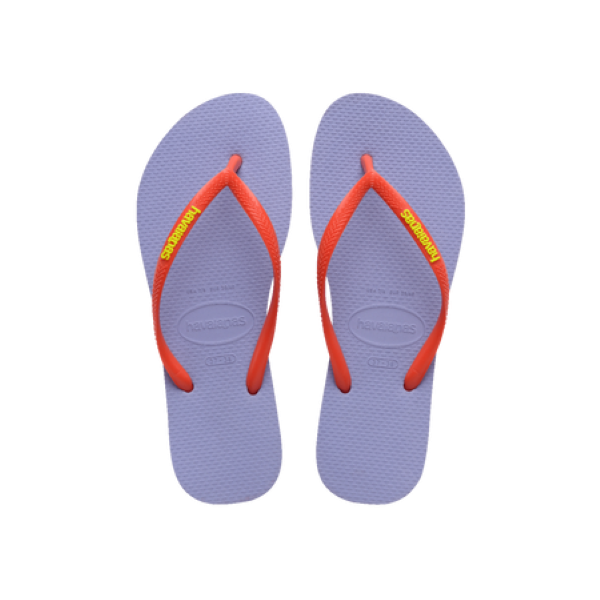 哈瓦仕 HAVAIANAS SLIM LOGO POP UP 薰衣草紫 巴西 撞色 防水 細帶 夾腳拖 人字拖 拖鞋【4119787-5020W】