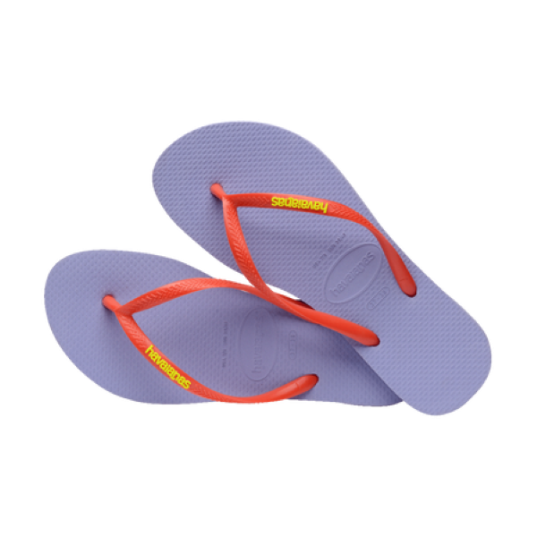 哈瓦仕 HAVAIANAS SLIM LOGO POP UP 薰衣草紫 巴西 撞色 防水 細帶 夾腳拖 人字拖 拖鞋【4119787-5020W】