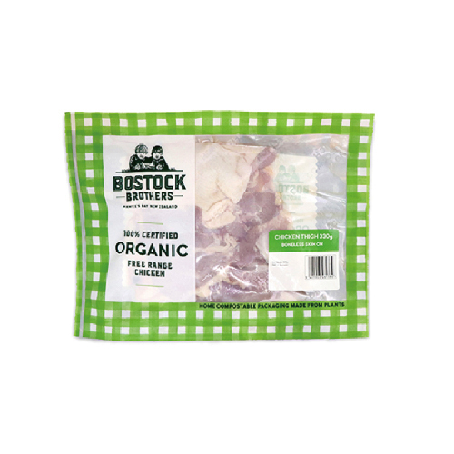 Bostock Brothers New Zealand Organic Chicken Thigh Meat (Boneless & Skin on) (330g)