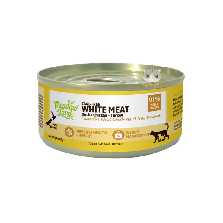 Meadowland 白肉配方(放養鴨肉+雞肉+火雞肉) 肉泥貓主食罐 80g