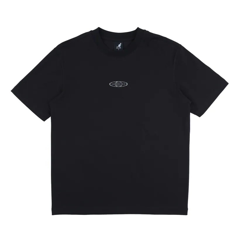 男女款 KANGOL TEE 黑色 英國 袋鼠 中性 落肩 涼感 印花 短T【6625101320】