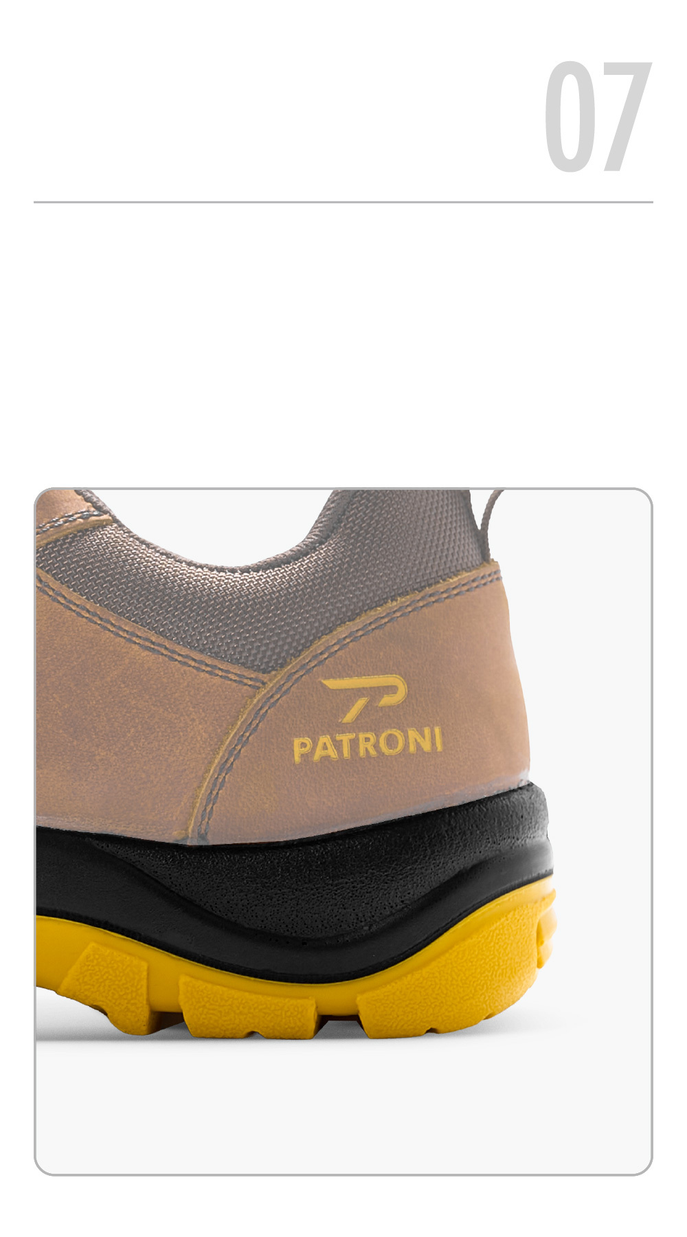 PATRONI 新款PU大底安全鞋，加厚大底重點展示