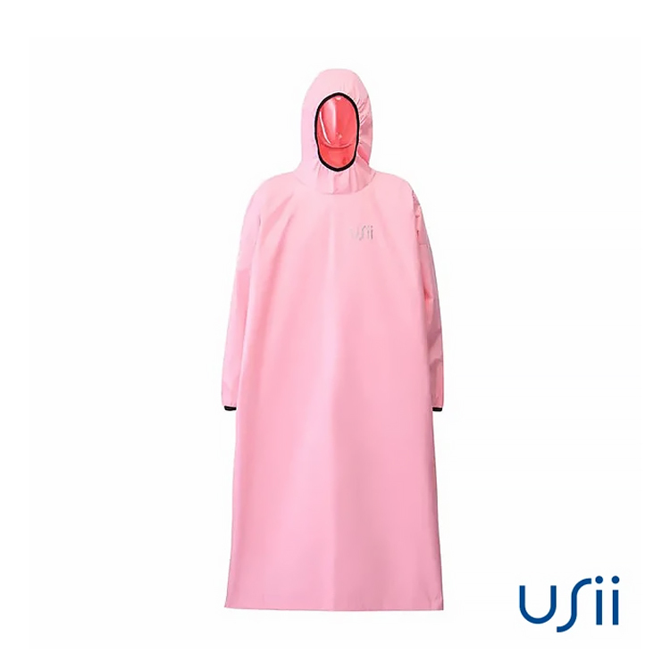 【USii 優系】透氣涼爽機車雨衣套頭款-M粉紅色/L黃綠色