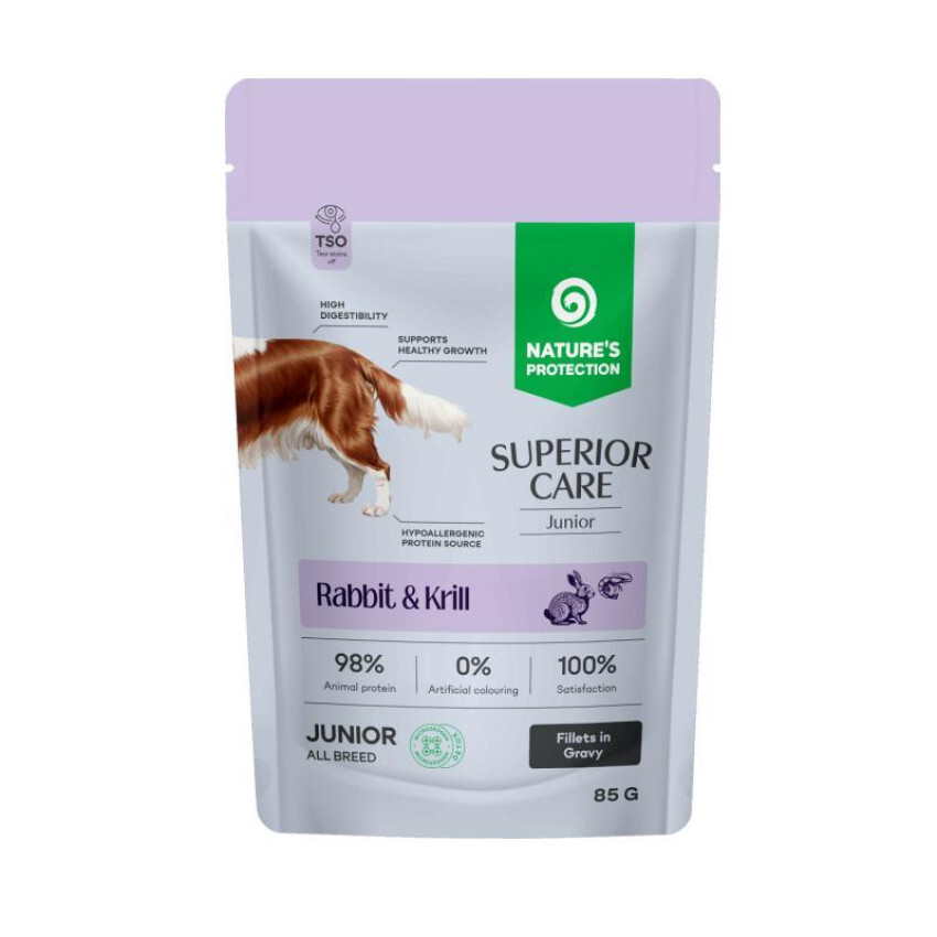 Nature's Protection Junior 兔肉及磷蝦配方 【幼犬】無穀物低敏狗濕糧 85g