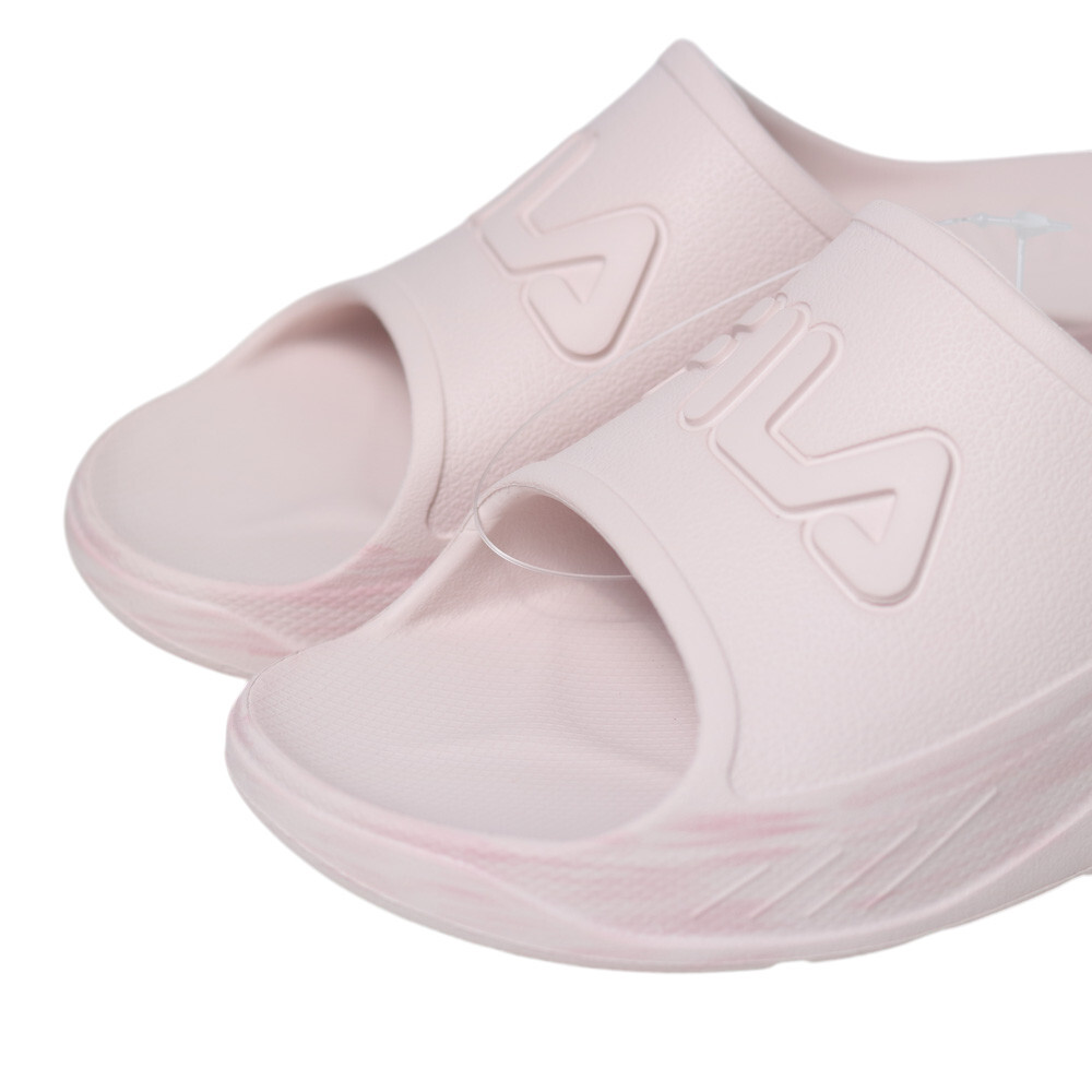FILA 拖鞋 (偏小建議大半號) 粉色 波紋 LOGO 橡膠 防水 厚底 拖鞋 女 4S340Z555