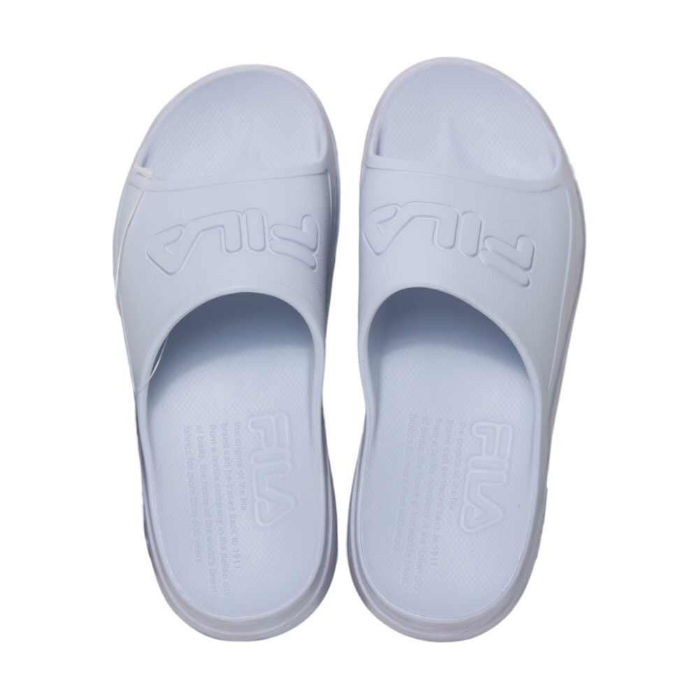 FILA 拖鞋 (偏小建議大半號) 淡紫色 波紋 LOGO 橡膠 防水 厚底 拖鞋 女 4S340Z999