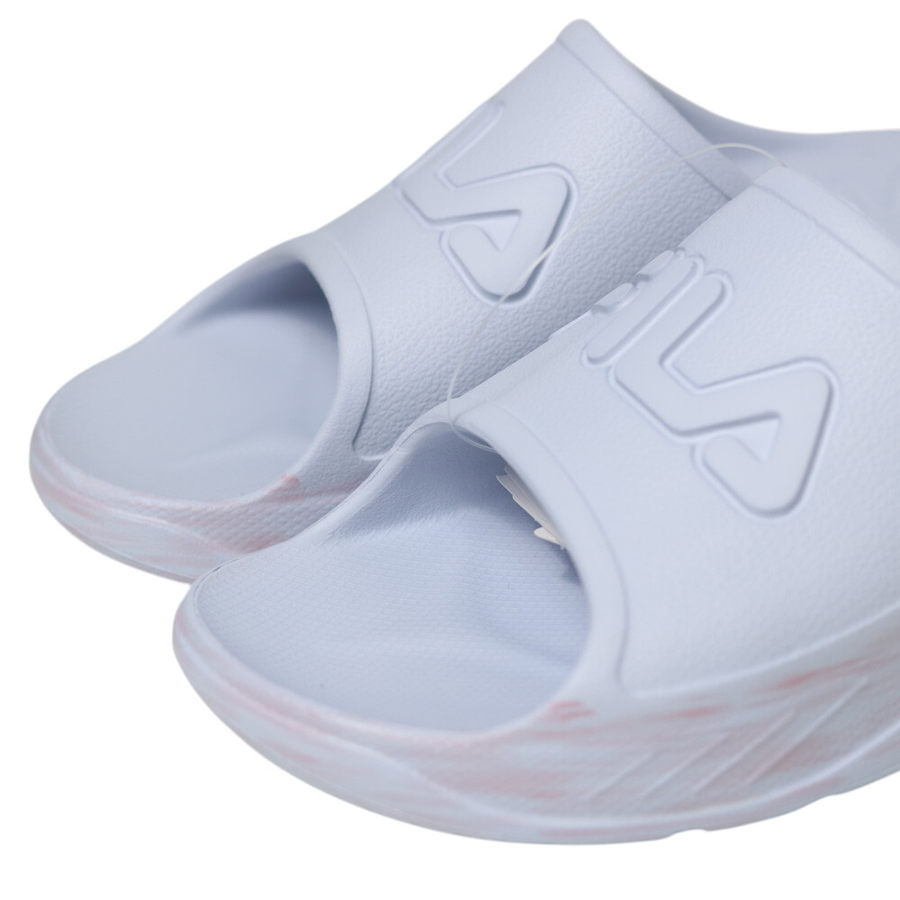 FILA 拖鞋 (偏小建議大半號) 淡紫色 波紋 LOGO 橡膠 防水 厚底 拖鞋 女 4S340Z999