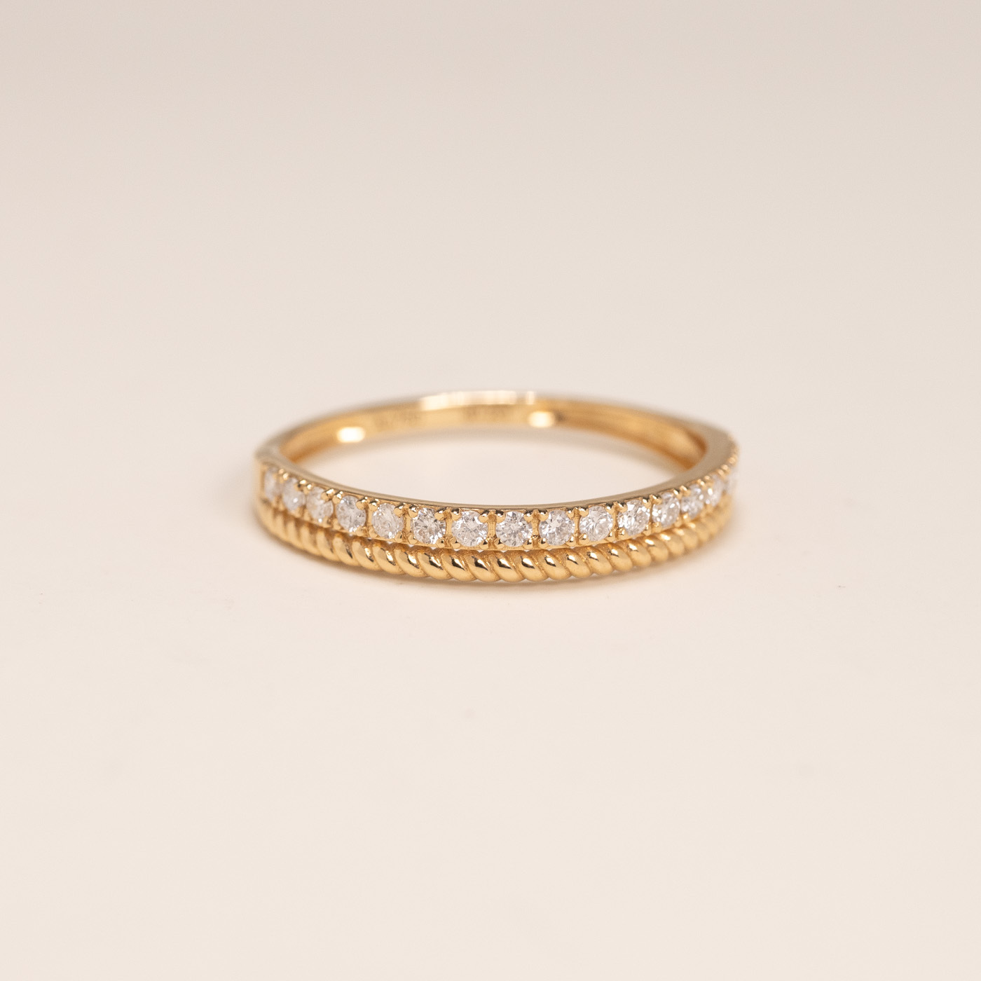 18K Twin- Row Diamond Ring