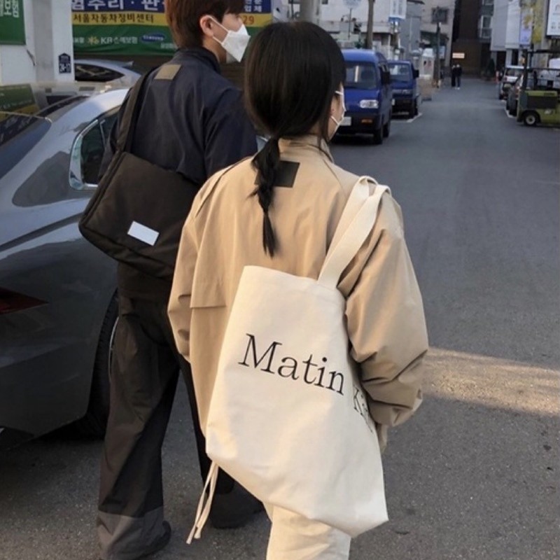 【現貨】MATIN KIM LOGO ECO BAG 2色 S1157