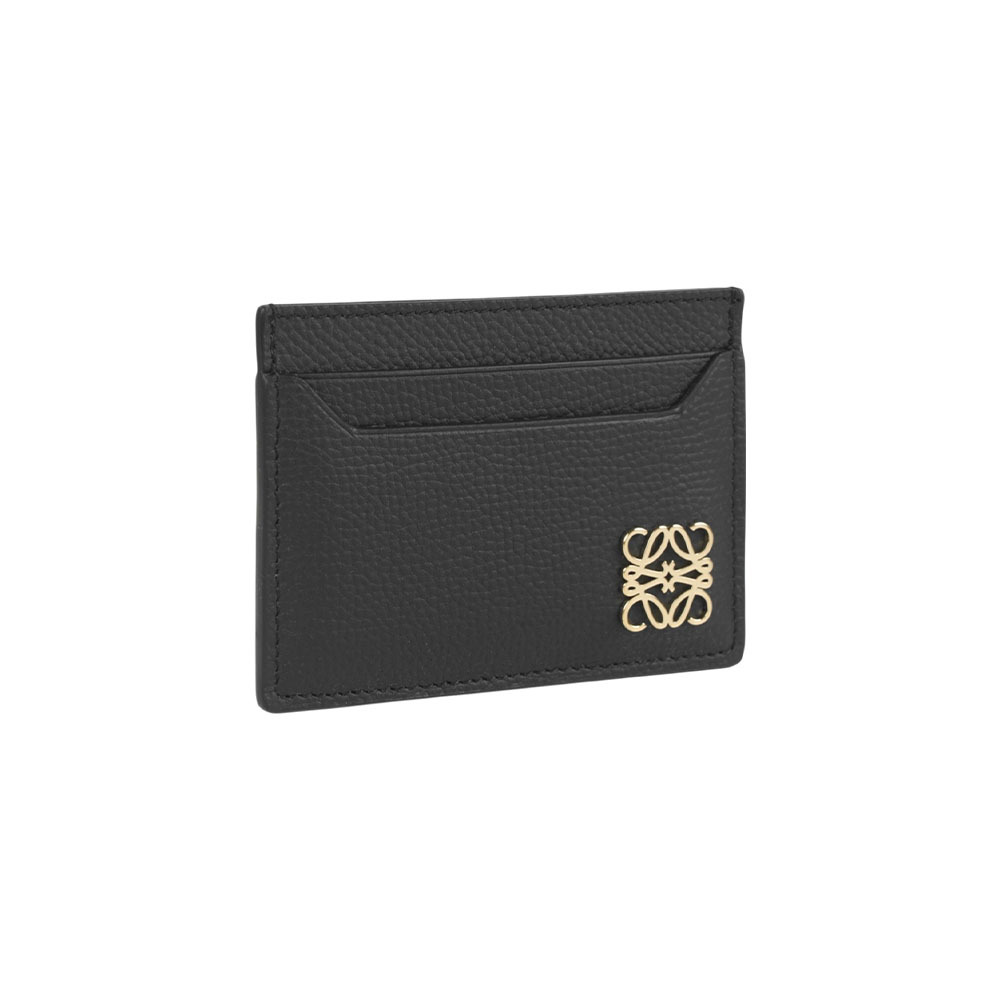 【LOEWE】Anagram 卵石紋小牛皮純色卡夾(黑色)