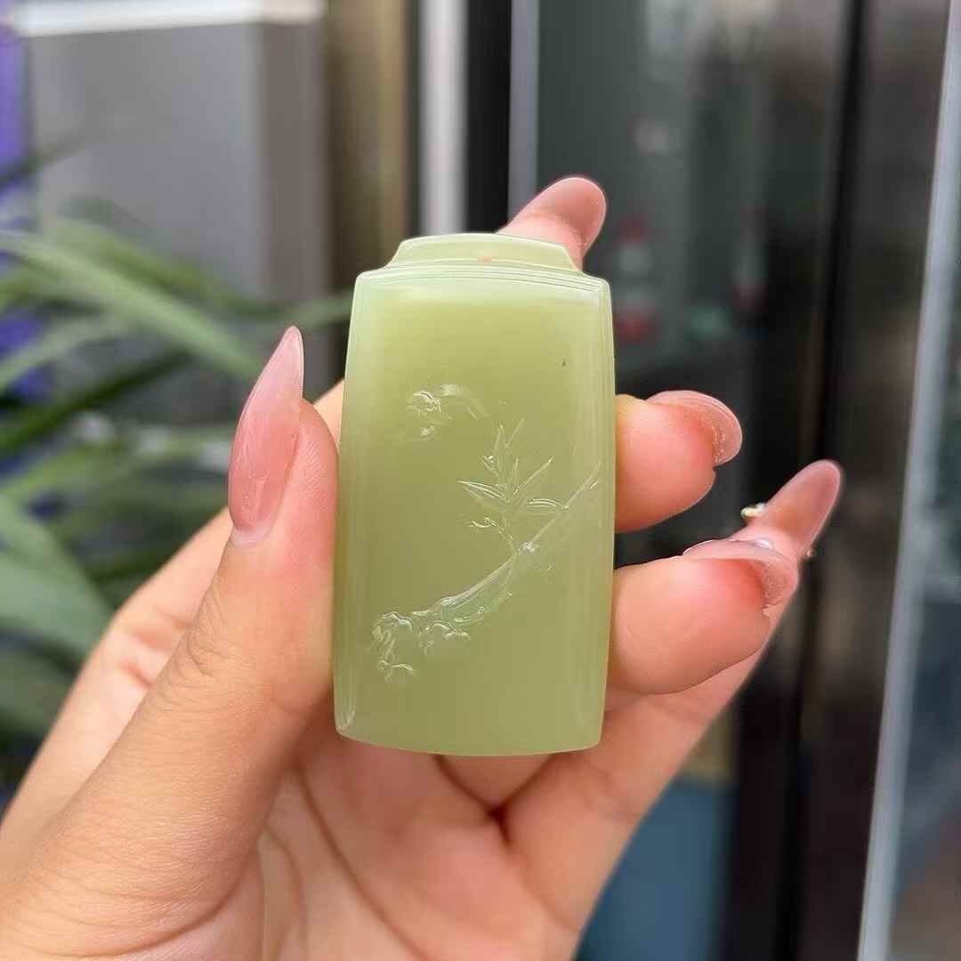 和田玉節節高升竹節,天然和田玉軟玉