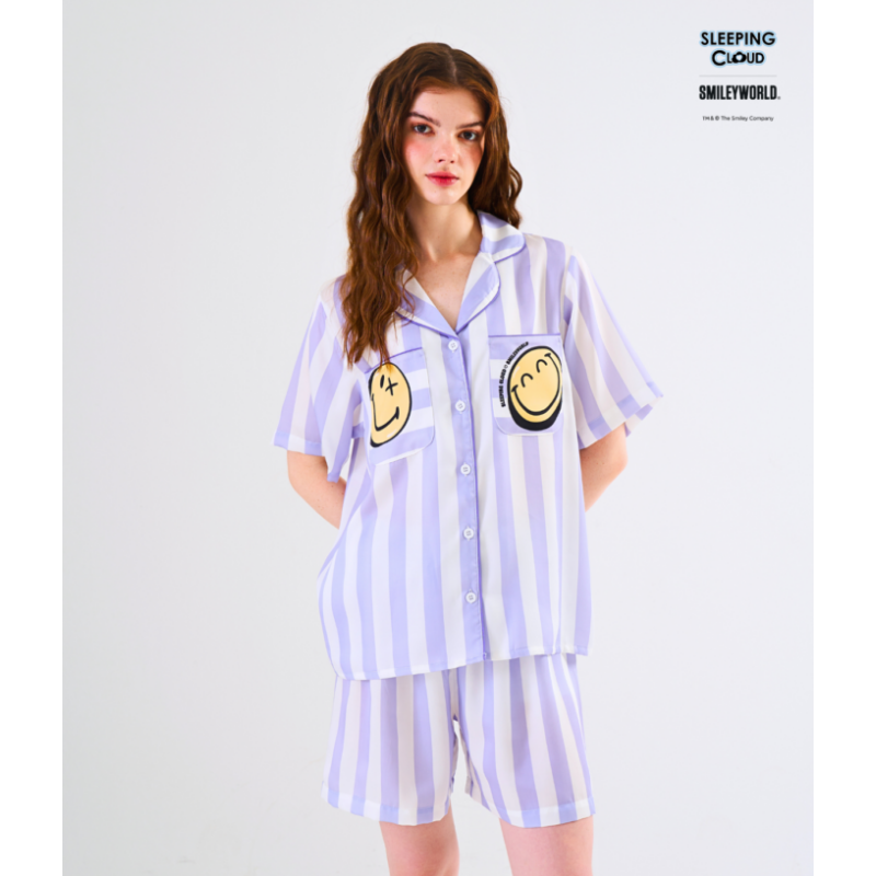 THCG0617-611 Smiley Collection Short sleeves + Shorts : Purple (A11F/P)