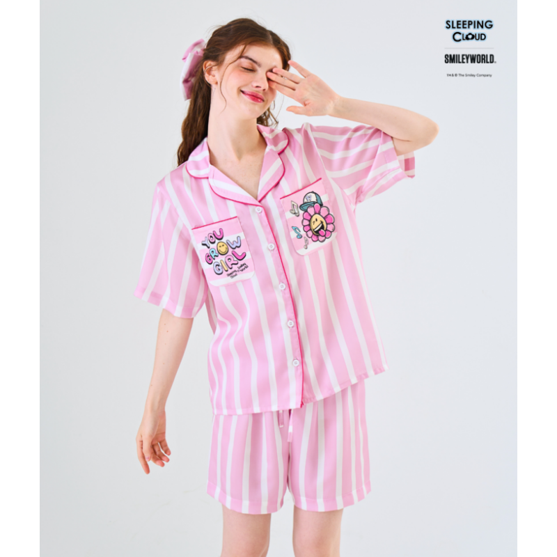 THCG0617-615 Smiley Collection Short sleeves + Shorts : Pink (A15F/P)