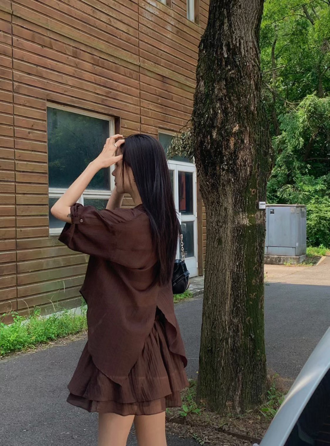 背開短袖襯衫 褲裙(分售)