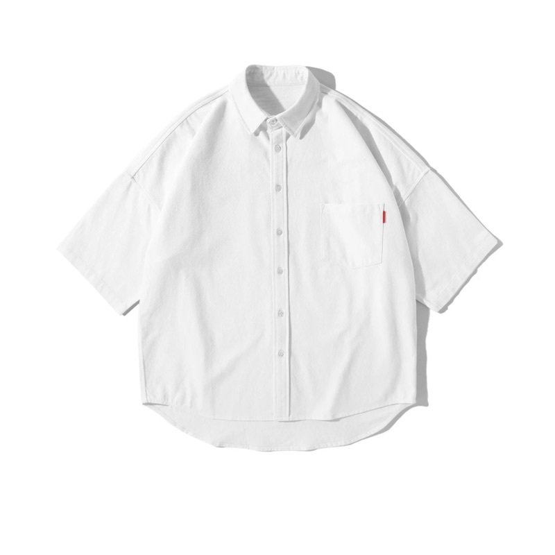 【Gshop.】寬鬆落肩短袖襯衫｜日系極簡百搭襯衫