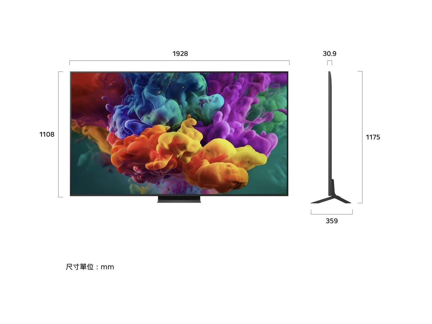 LG 86QNED86BTA 尺寸規格