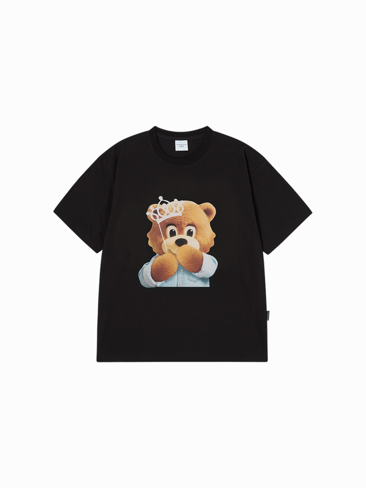 Q73 ADLV AC BEAR BABY FACE TIARA SHORT SLEEVE T-SHIRT - BLACK｜26SS-TP-SS-BF-AFT-BLK