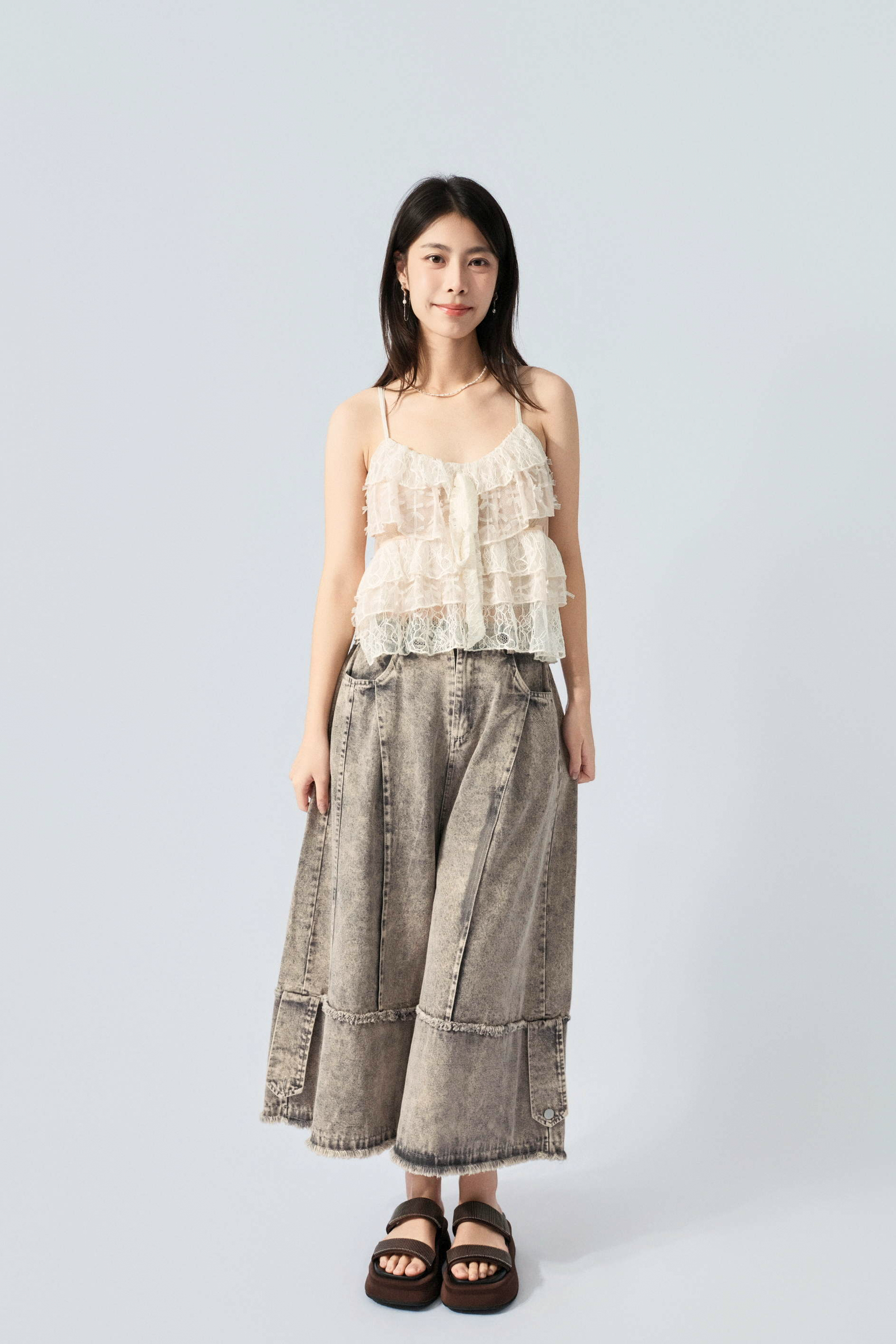 網紗蕾絲蛋糕吊帶背心 (預購產品）