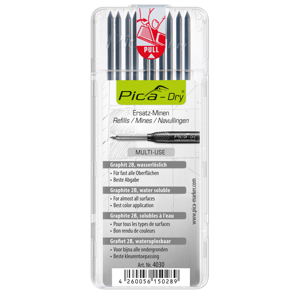 Pica 4030/SB 2.8mm工程記號筆芯 (10支2B黑色)