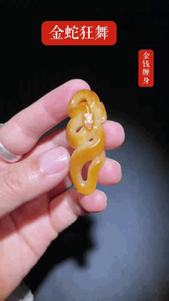 65727 和田玉黃沁籽料金蛇