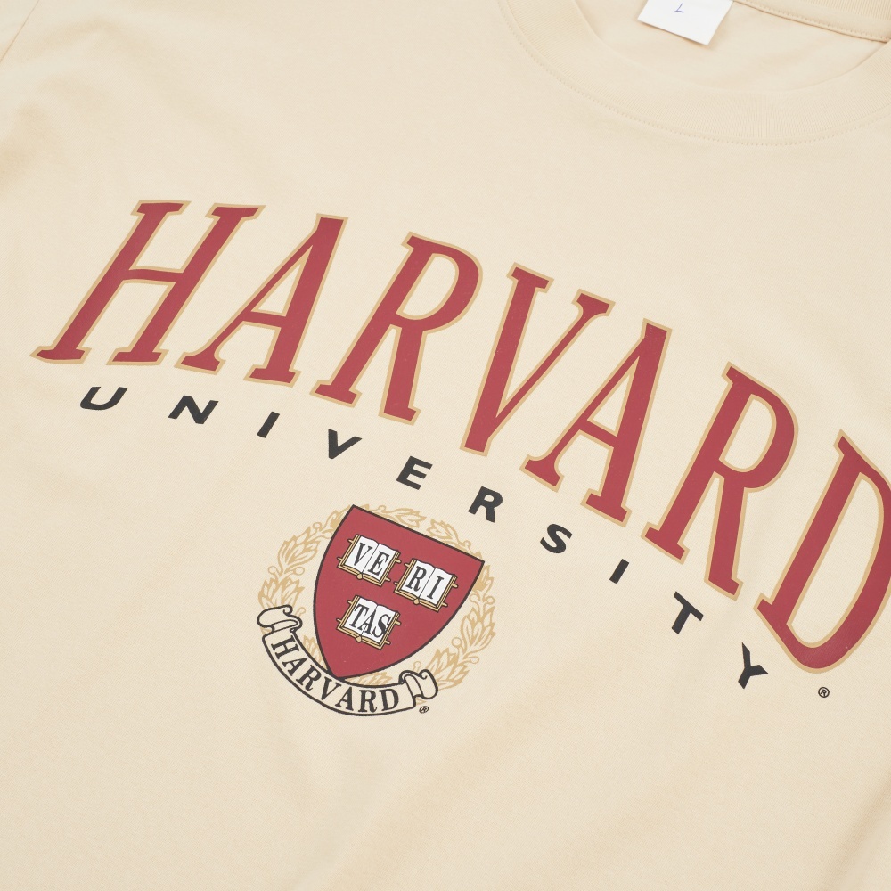 NCAA 短T 米色 哈佛 LOGO 落肩 棉T 短袖 中性 7325800731