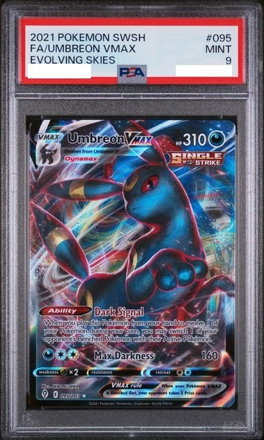 [PSA 9] 2021 POKEMON SWORD & SHIELD EVOLVING SKIES #095 FA/UMBREON VMAX EVOLVING SKIES