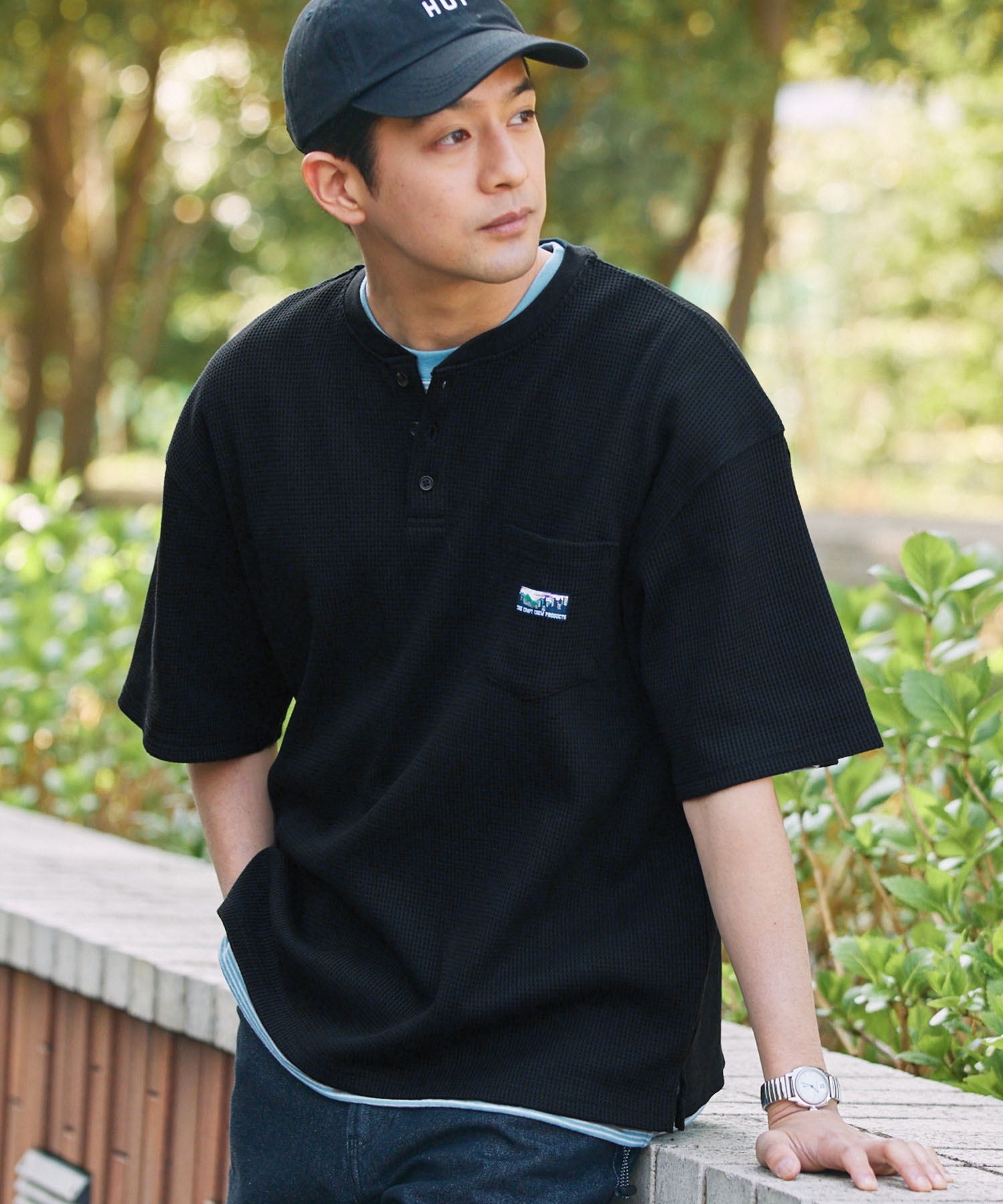 #代購 THE CRAFT CREW PRODUCTS UNNOTICE系列 涼感防曬 抗菌防臭 重磅立體華夫格 復古口袋亨利領短踢 八色