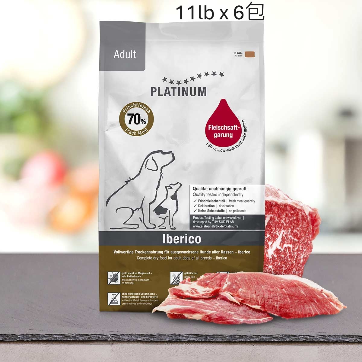 『白金』西班牙黑毛豬無穀物成犬配方 66lb (11lbx6) 2箱