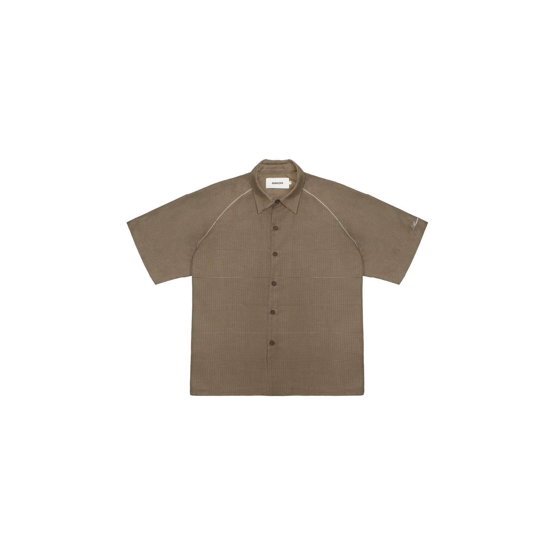 SIMON MADE TS-2631 莊園度假 反光 出芽 BOXY 短袖 襯衫