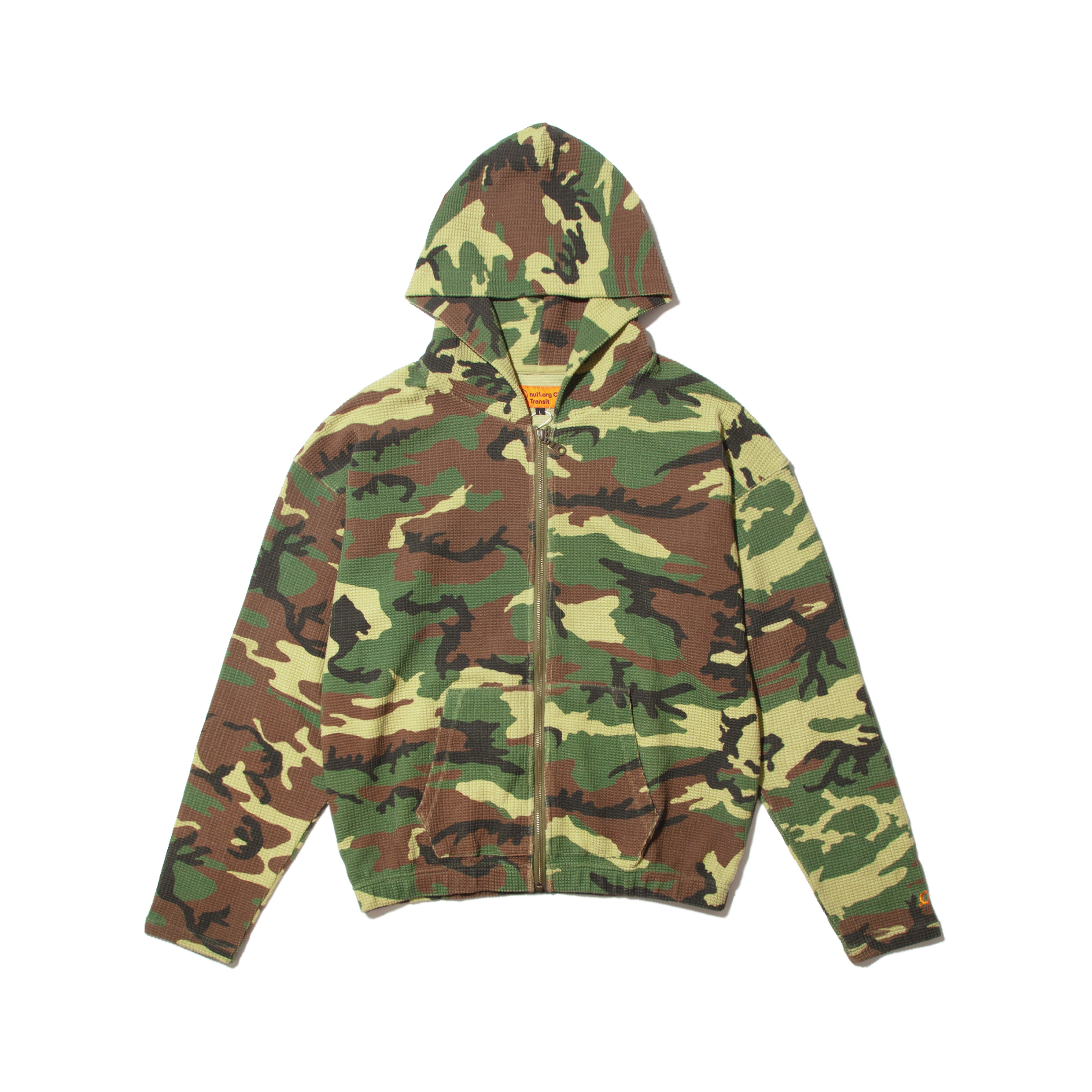 nul1.org Slim Waffle Zip Hoodie Woodland Camo [nu-24]