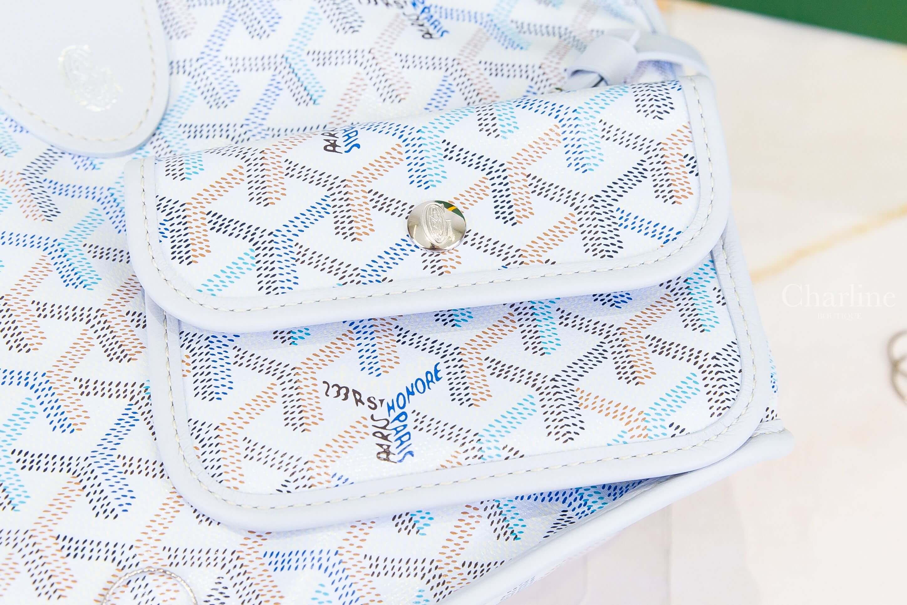 Goyard Anjou Mini Bag Multicoloured 限定色極地藍帆布小牛皮同色提把迷你無拉鍊含包夾托特包-Charline Boutique 精品代購