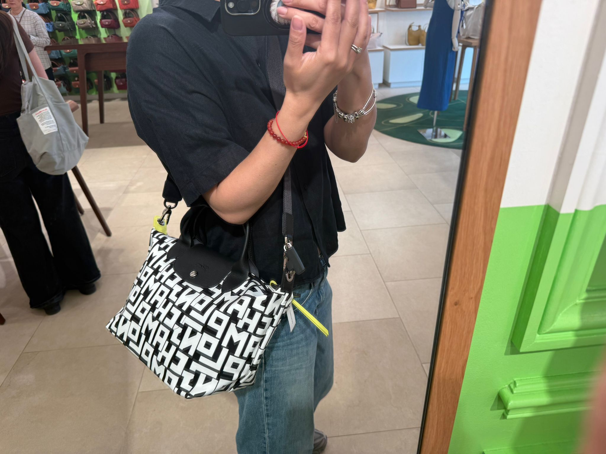 LYS01938 Longchamp Le Pliage 滿版字母尼龍兩用包