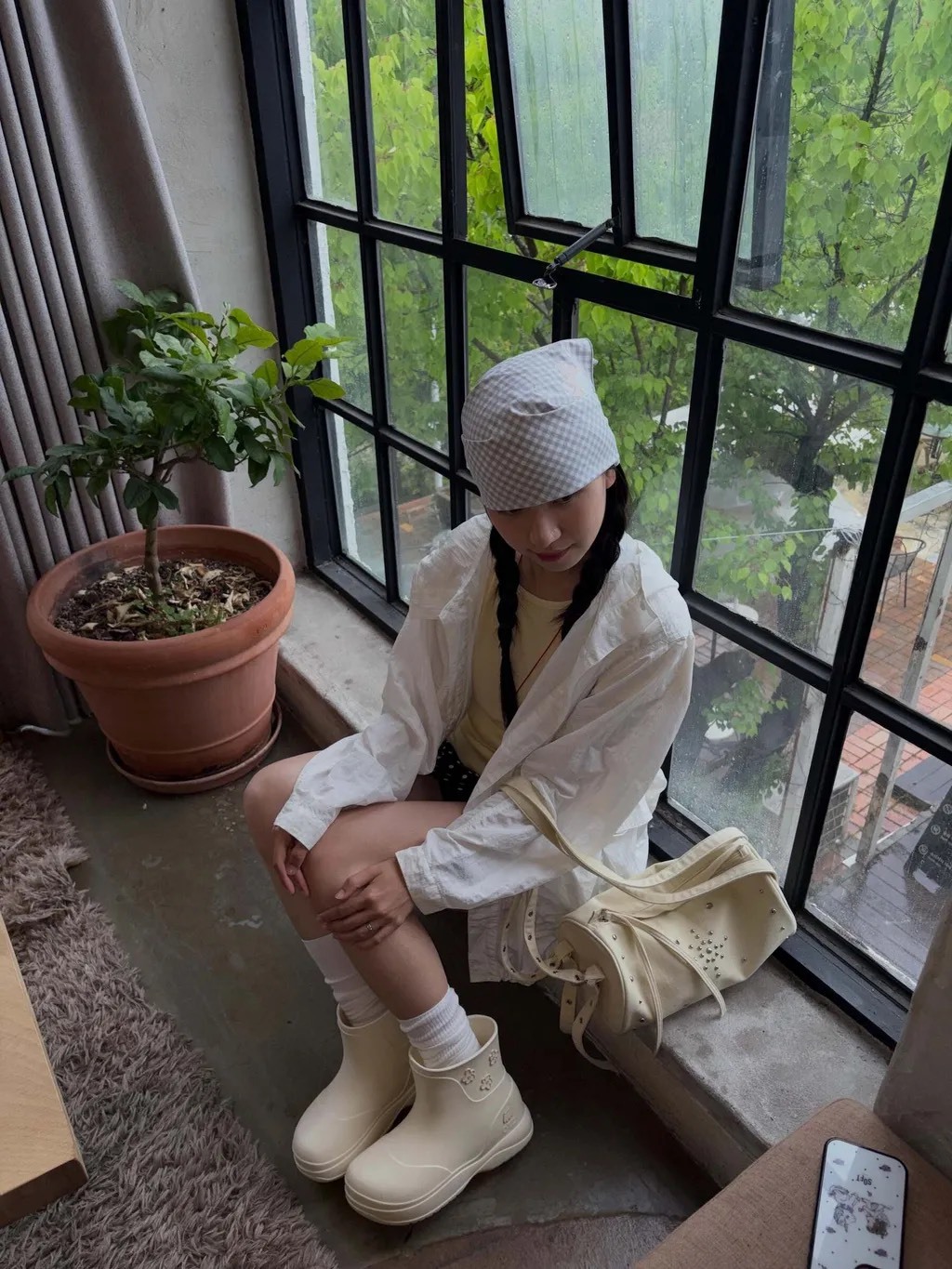 <天黑黑我就知道要穿這雙⛈️> 韓國 OTZ × 濟州島 UMU 布丁聯名立體花朵防水雨靴