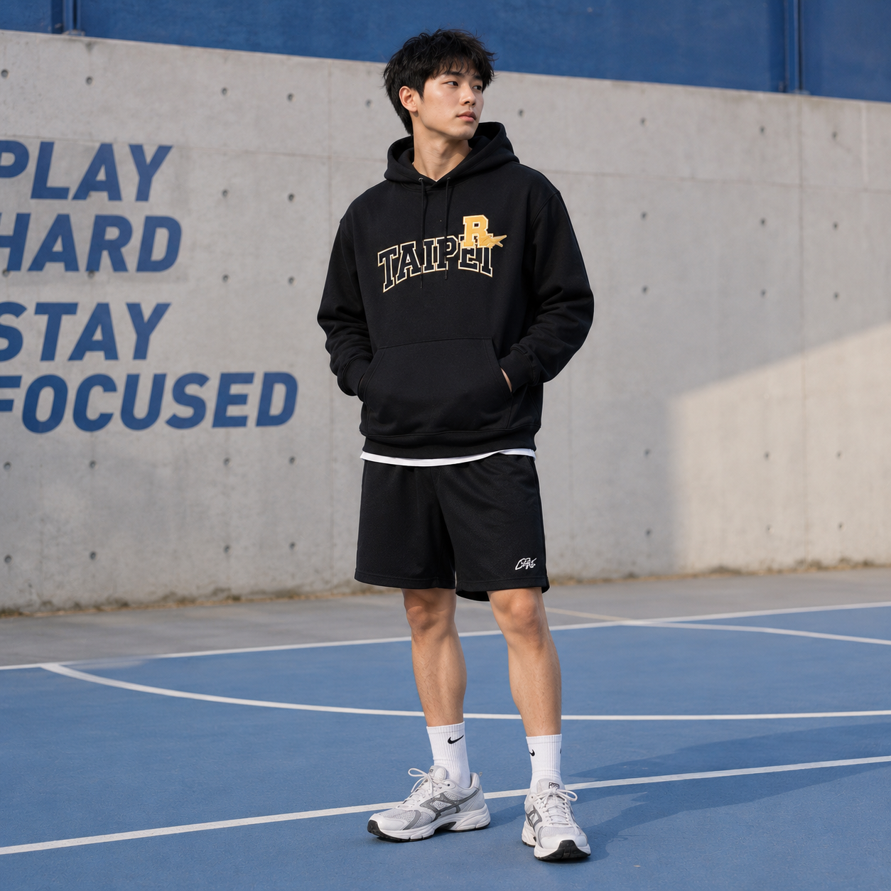 REEBOK 帽T 黑色 台北 城市系列 長袖 男 H25003