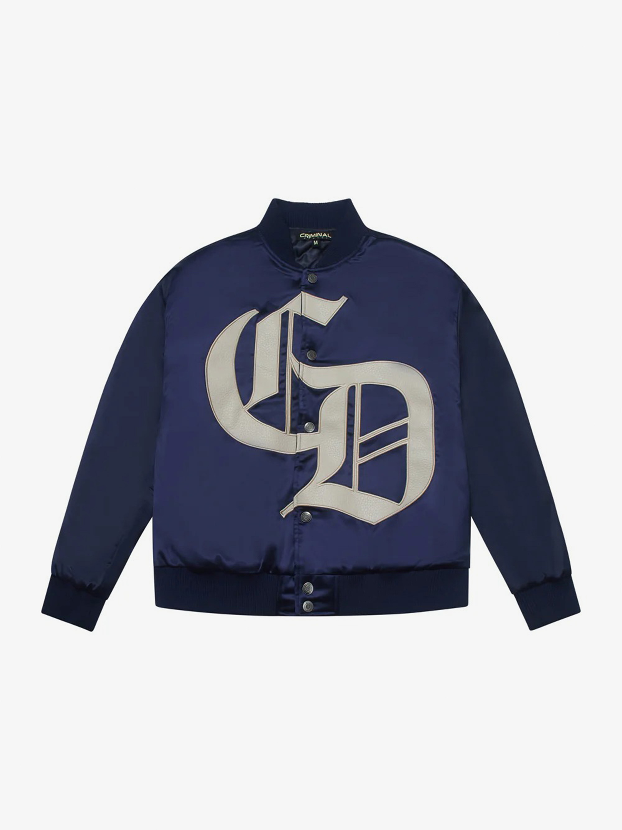 CRIMINAL DAMAGE XL LOGO SATIN BOMBER JACKET