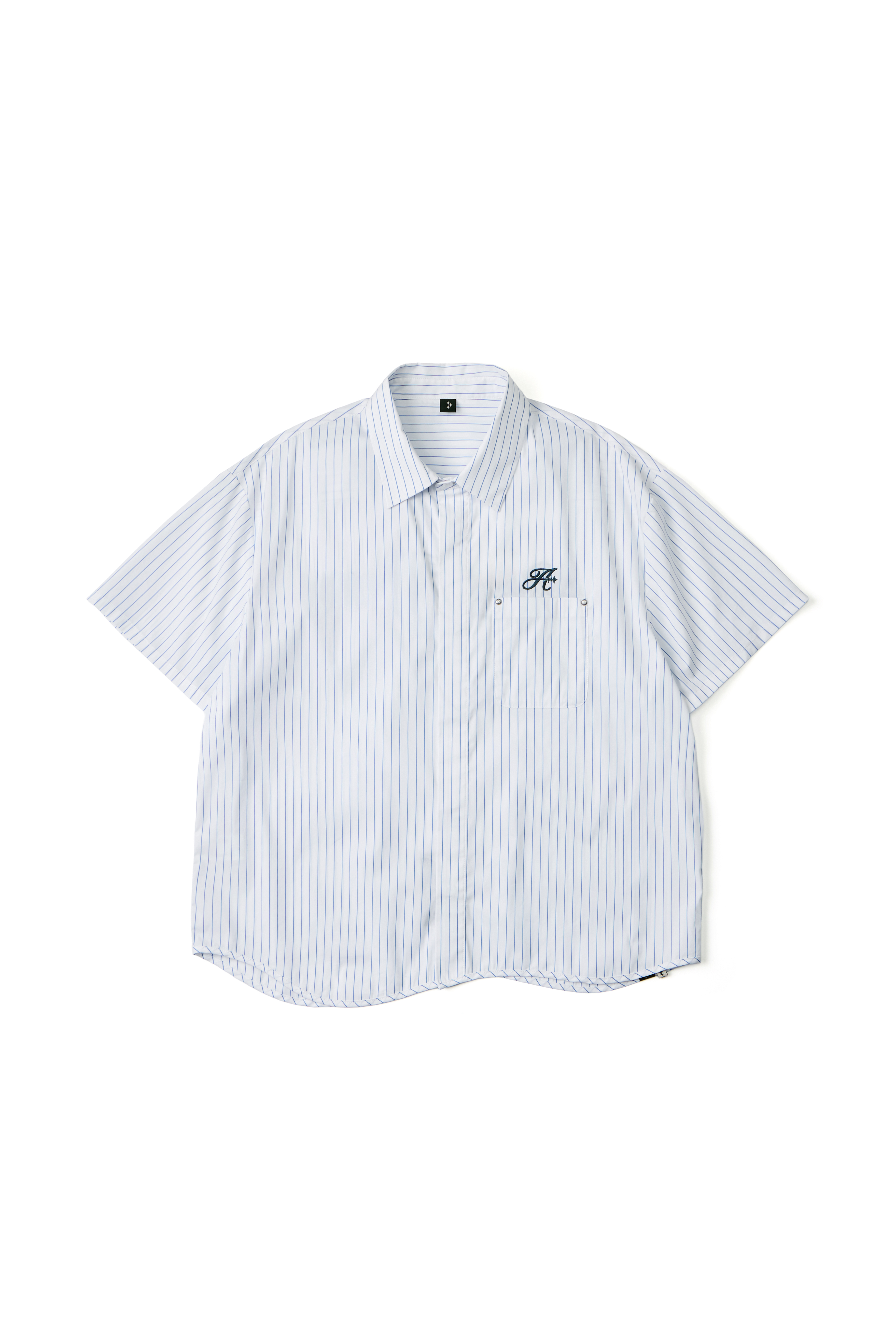 STRIPED CURSIVE SHIRT - WHITE