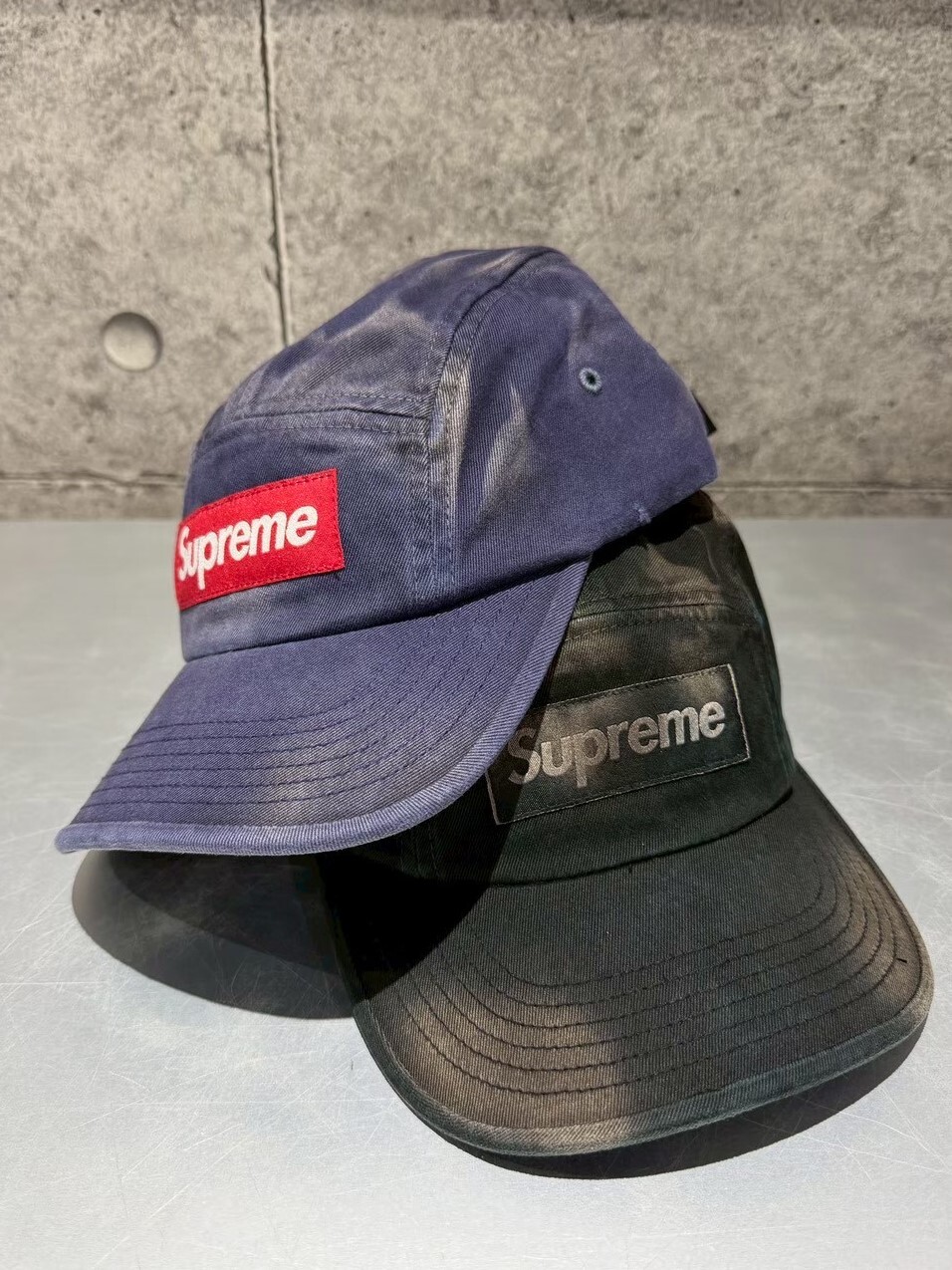 SUPREME OVERDYED CAMP CAP 水染做舊 老帽