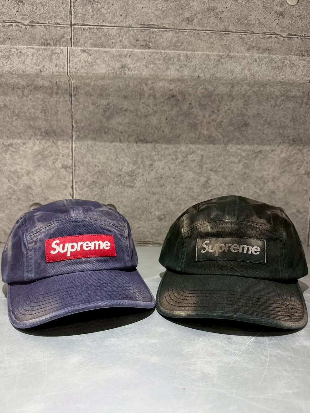 SUPREME OVERDYED CAMP CAP 水染做舊 老帽