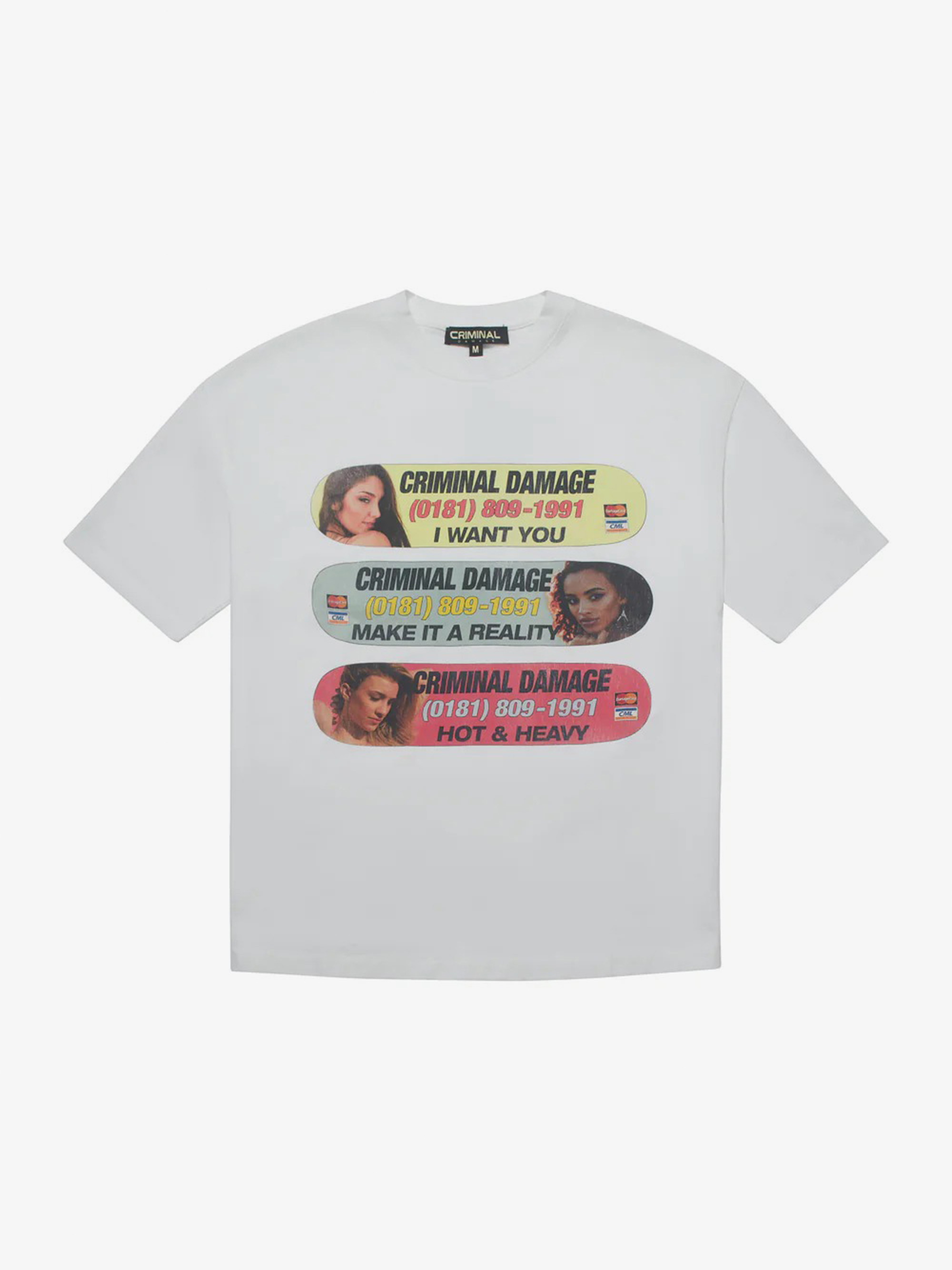 CRIMINAL DAMAGE HOTLINE REALITY T-SHIRT