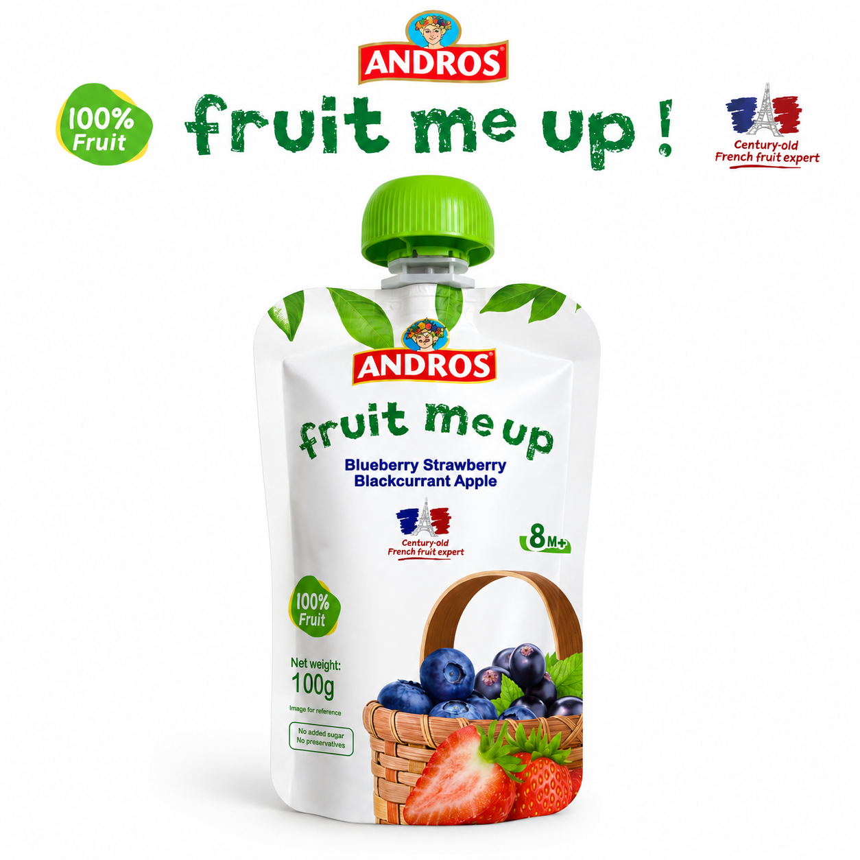 ANDROS FRUIT ME UP 果泥(藍莓草莓黑加侖子蘋果)100g 8M+