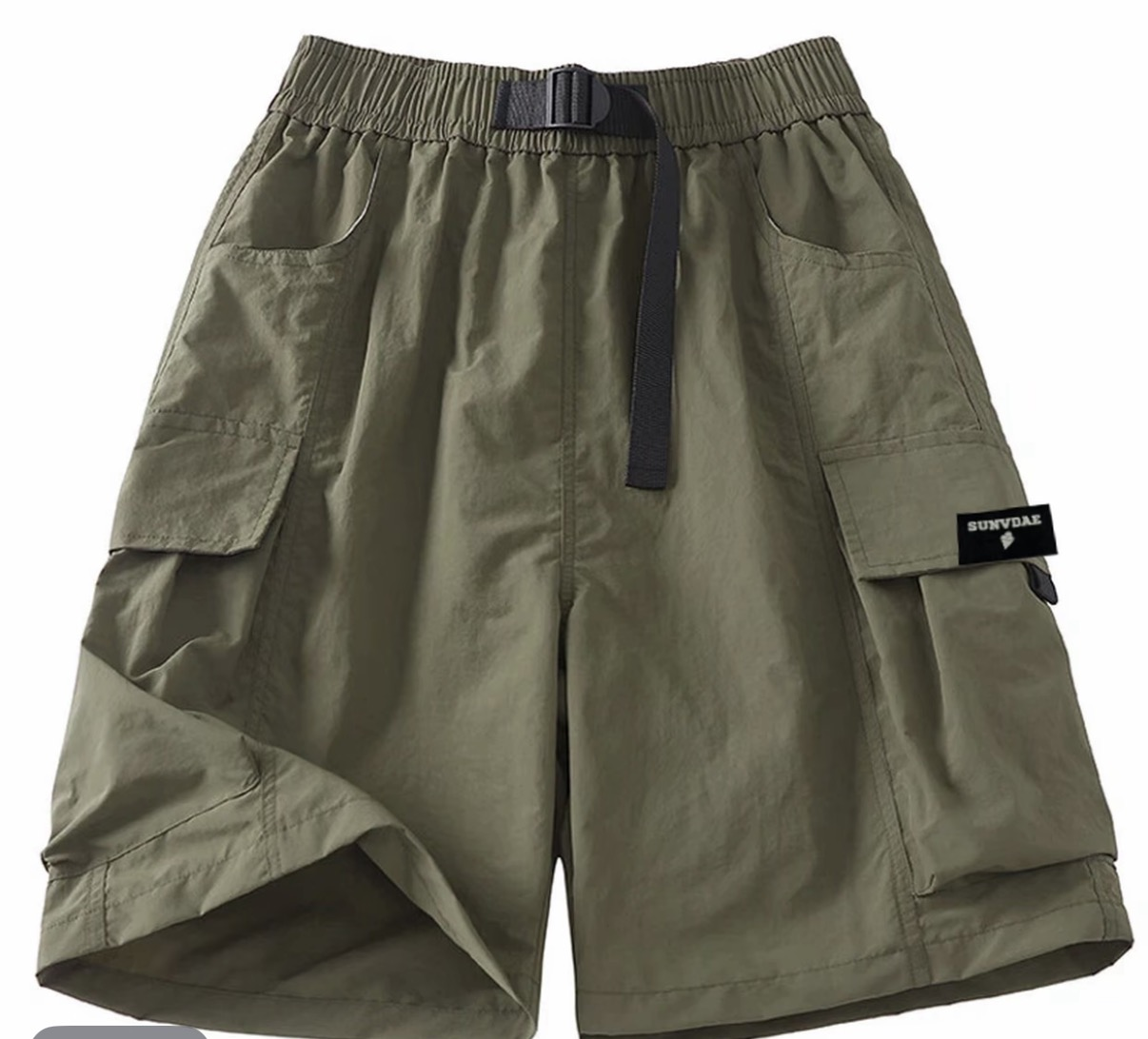 SD260617-A21-SUNVDAE繡標工裝短褲-軍綠色
