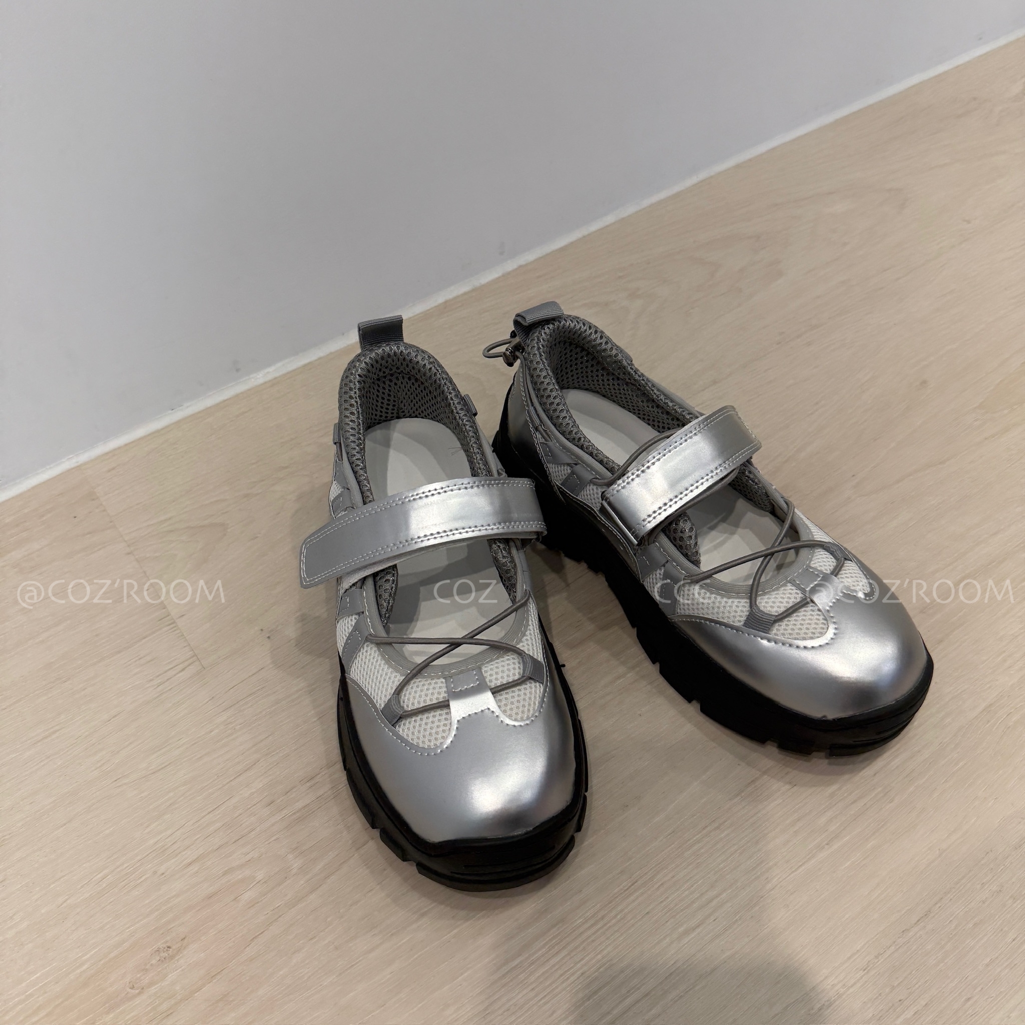 軟底時髦銀色芭蕾鞋 (size:35-40) _48001