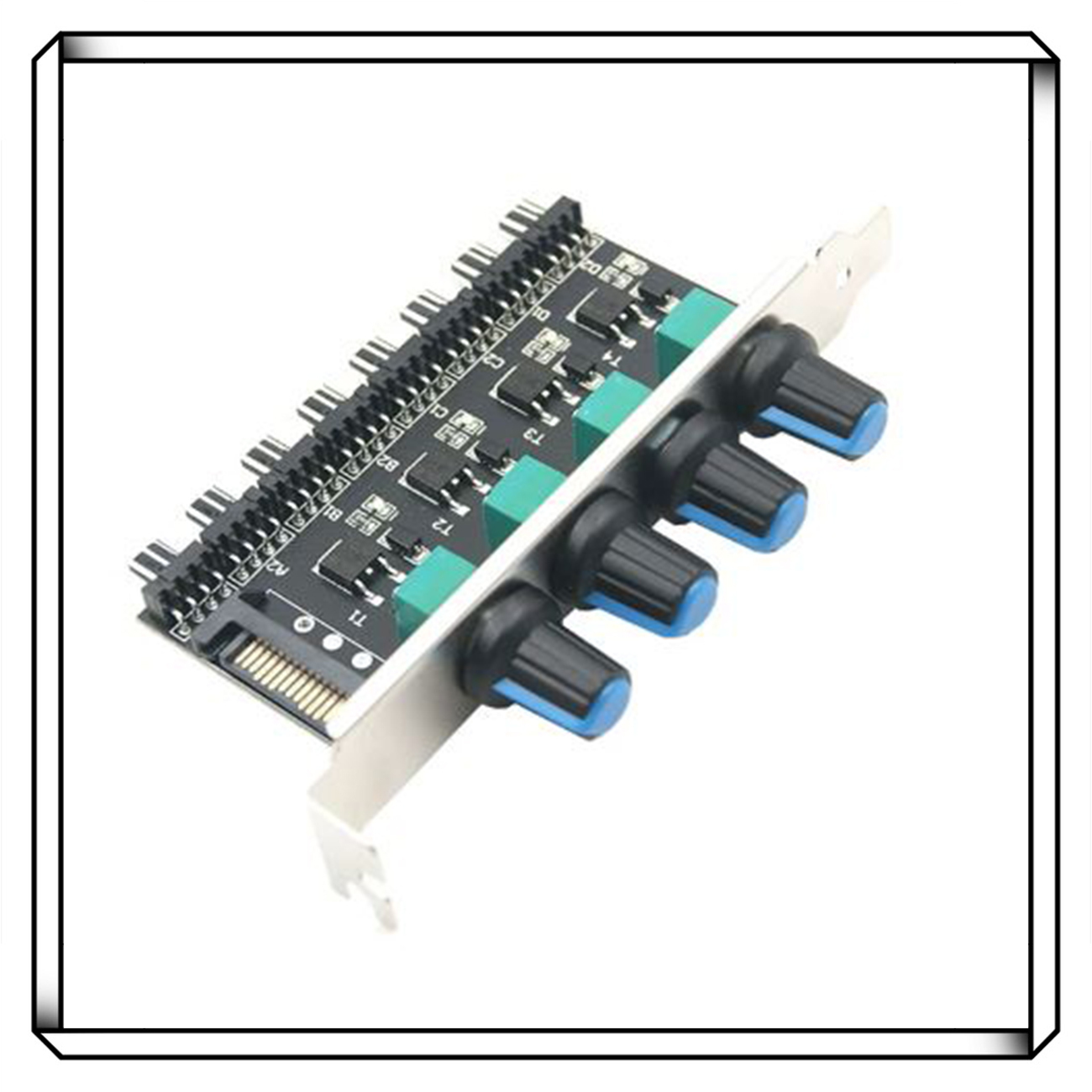 PCI 4路風扇調速器 8路 旋鈕式主機散熱控制器 支援3Pin/4Pin 機殼風扇調速 SATA供電 全高擋板