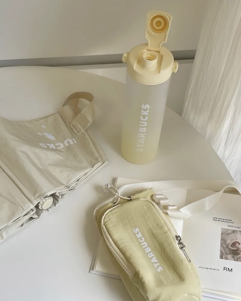 STARBUCKS 星巴克 心情氣象局系列 隨行杯 配杯套雨傘 組合 690ML